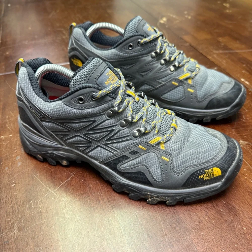 The North Face Hedgehog Fastpack Mens 9 Grey Yellow Hiking Shoes NF00CDF8